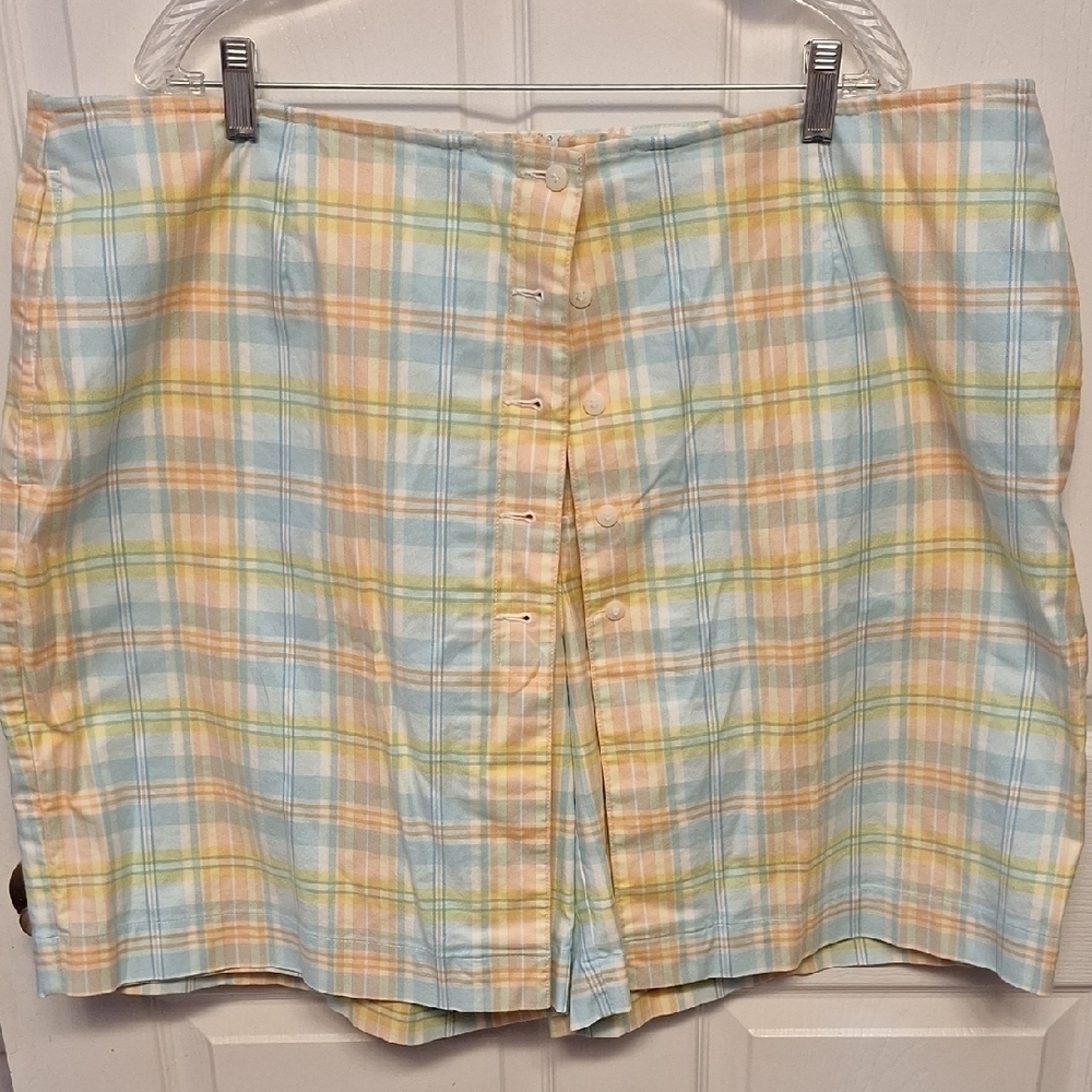 Liz Claiborne Pastel Plaid Golf Skort Size 22W